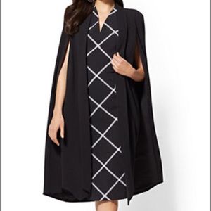 NY&Co Black Cape Trench Coat NWT